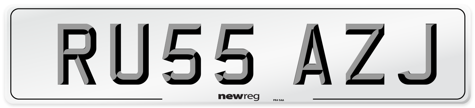 RU55 AZJ Number Plate from New Reg